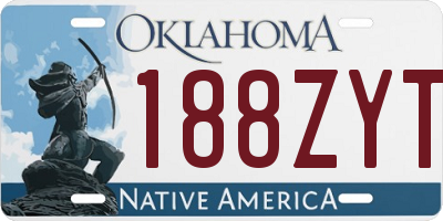 OK license plate 188ZYT