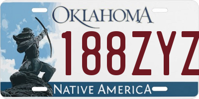 OK license plate 188ZYZ