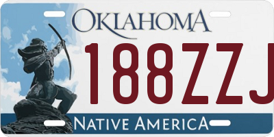 OK license plate 188ZZJ