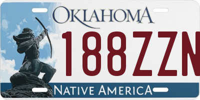 OK license plate 188ZZN