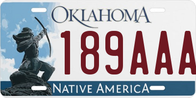 OK license plate 189AAA