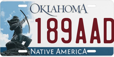 OK license plate 189AAD