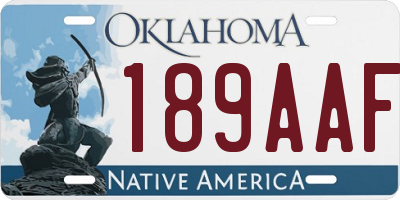 OK license plate 189AAF