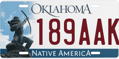 OK license plate 189AAK