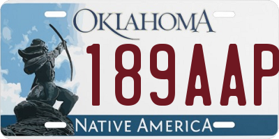 OK license plate 189AAP