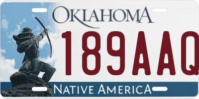 OK license plate 189AAQ