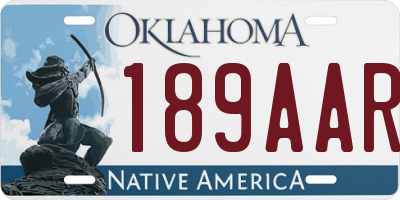 OK license plate 189AAR