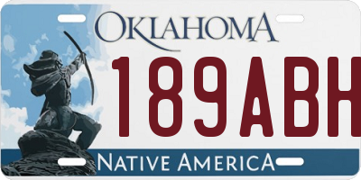 OK license plate 189ABH