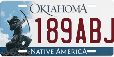 OK license plate 189ABJ