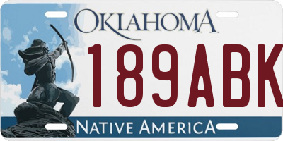 OK license plate 189ABK