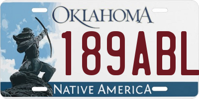 OK license plate 189ABL