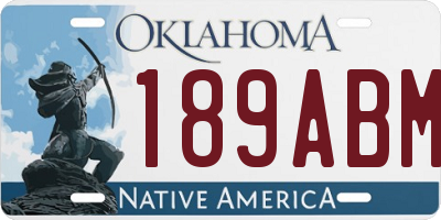 OK license plate 189ABM