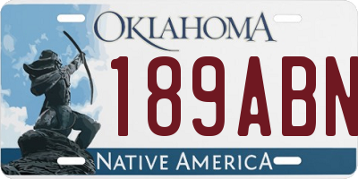 OK license plate 189ABN