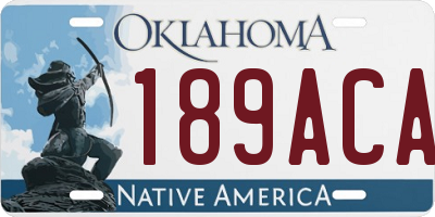 OK license plate 189ACA