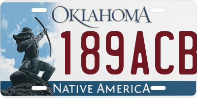 OK license plate 189ACB