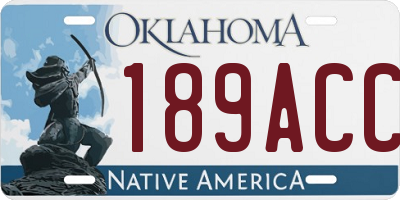 OK license plate 189ACC