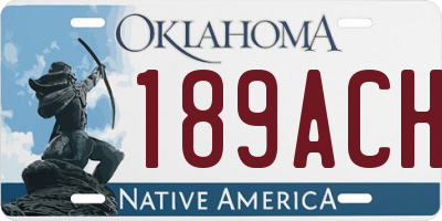 OK license plate 189ACH