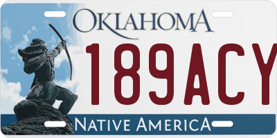 OK license plate 189ACY