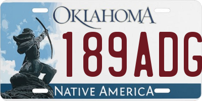 OK license plate 189ADG