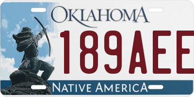 OK license plate 189AEE