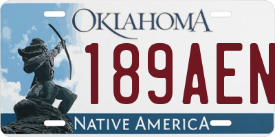 OK license plate 189AEN