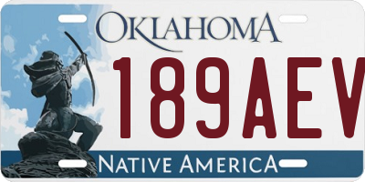 OK license plate 189AEV