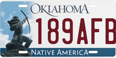 OK license plate 189AFB