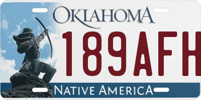 OK license plate 189AFH