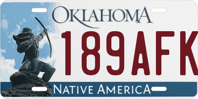 OK license plate 189AFK