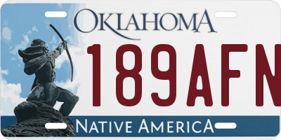 OK license plate 189AFN