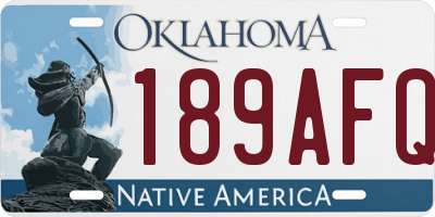 OK license plate 189AFQ