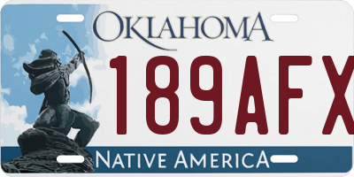 OK license plate 189AFX