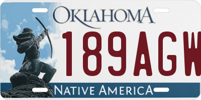OK license plate 189AGW