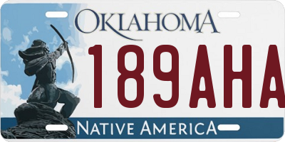 OK license plate 189AHA