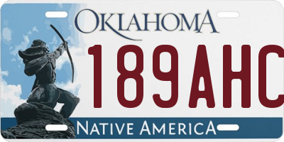 OK license plate 189AHC