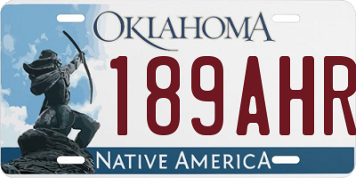 OK license plate 189AHR