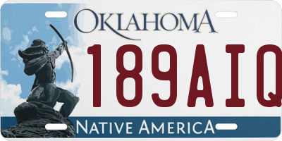 OK license plate 189AIQ