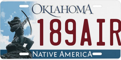 OK license plate 189AIR