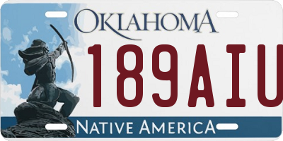OK license plate 189AIU