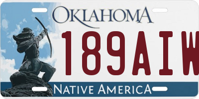 OK license plate 189AIW