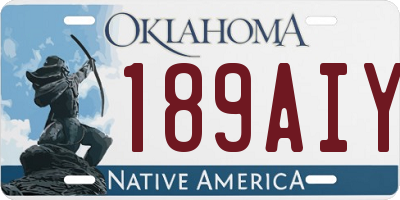 OK license plate 189AIY