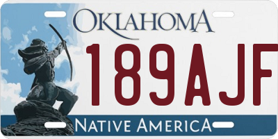 OK license plate 189AJF