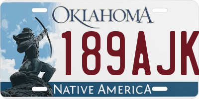 OK license plate 189AJK
