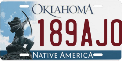 OK license plate 189AJO