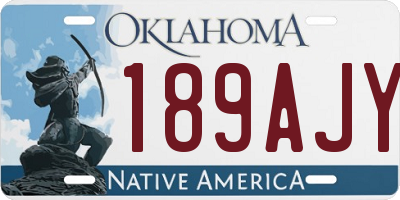 OK license plate 189AJY