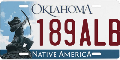 OK license plate 189ALB