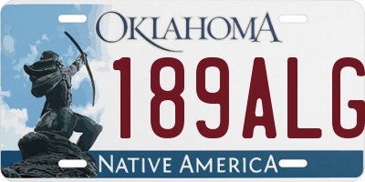 OK license plate 189ALG