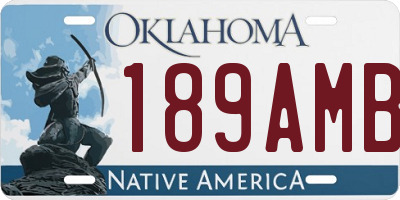 OK license plate 189AMB
