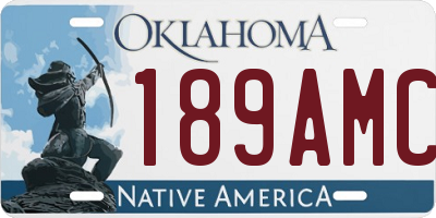 OK license plate 189AMC