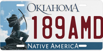 OK license plate 189AMD